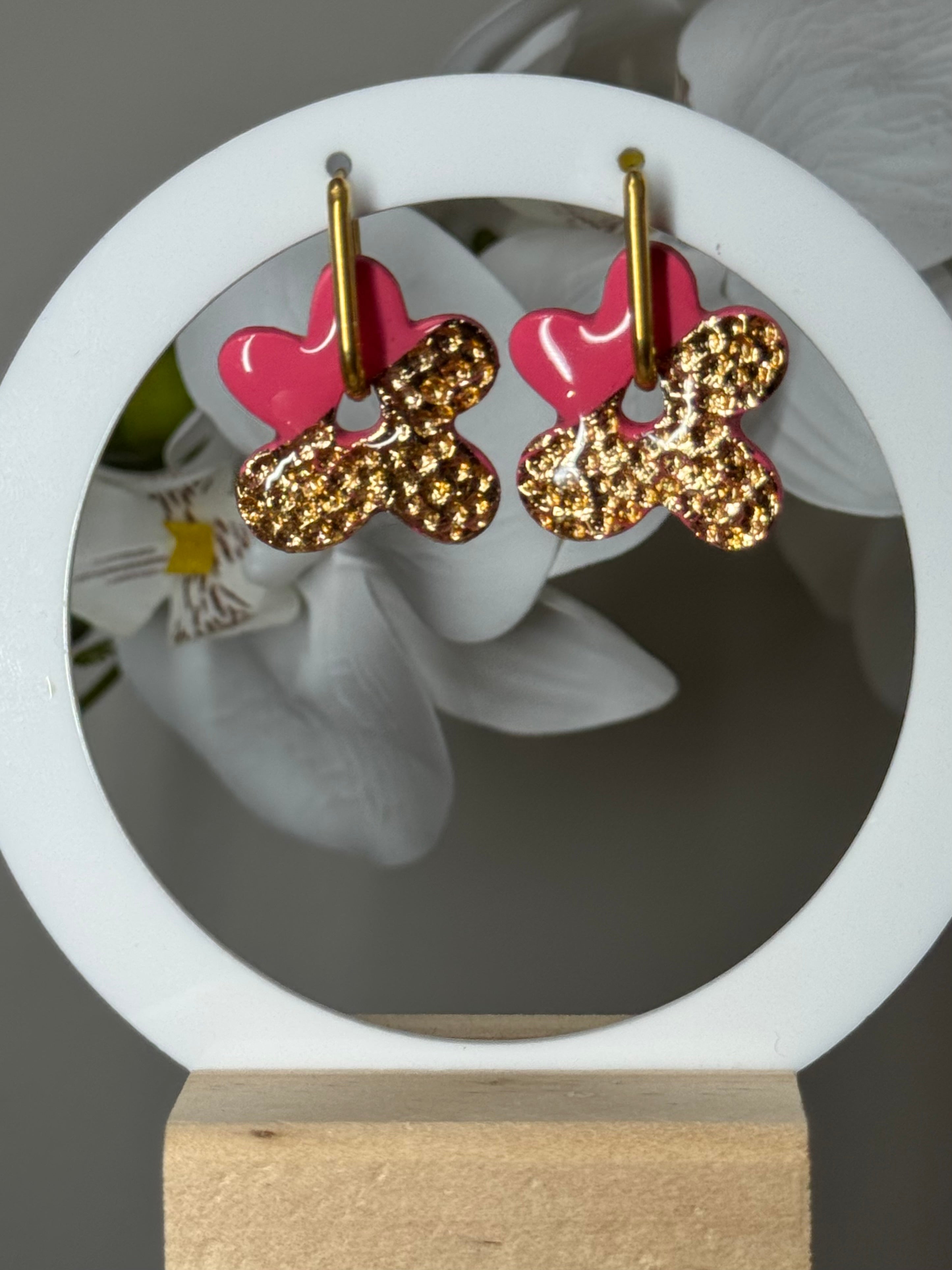 Pétunia rose martelée dorée