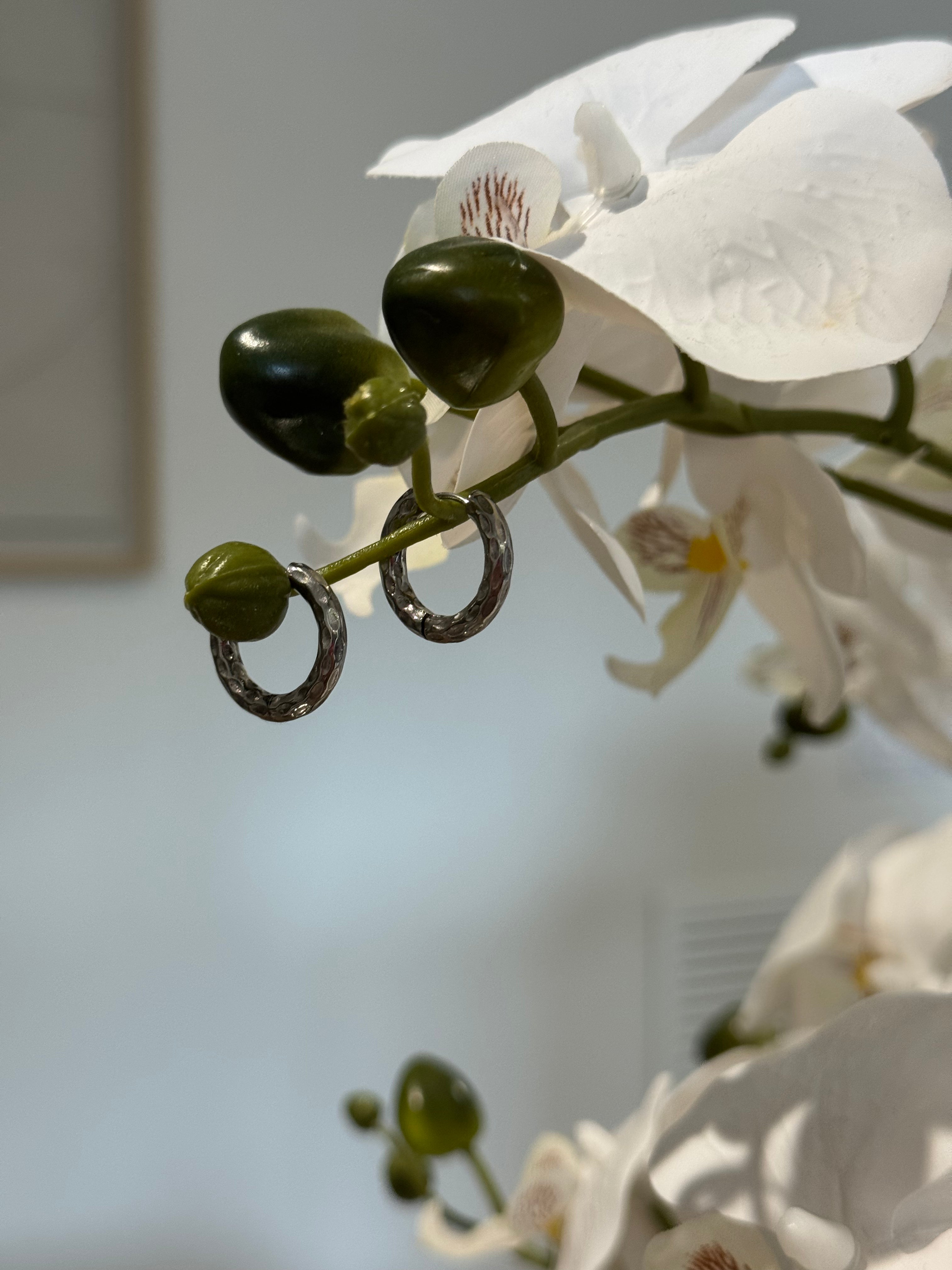 Créoles argent à motifs