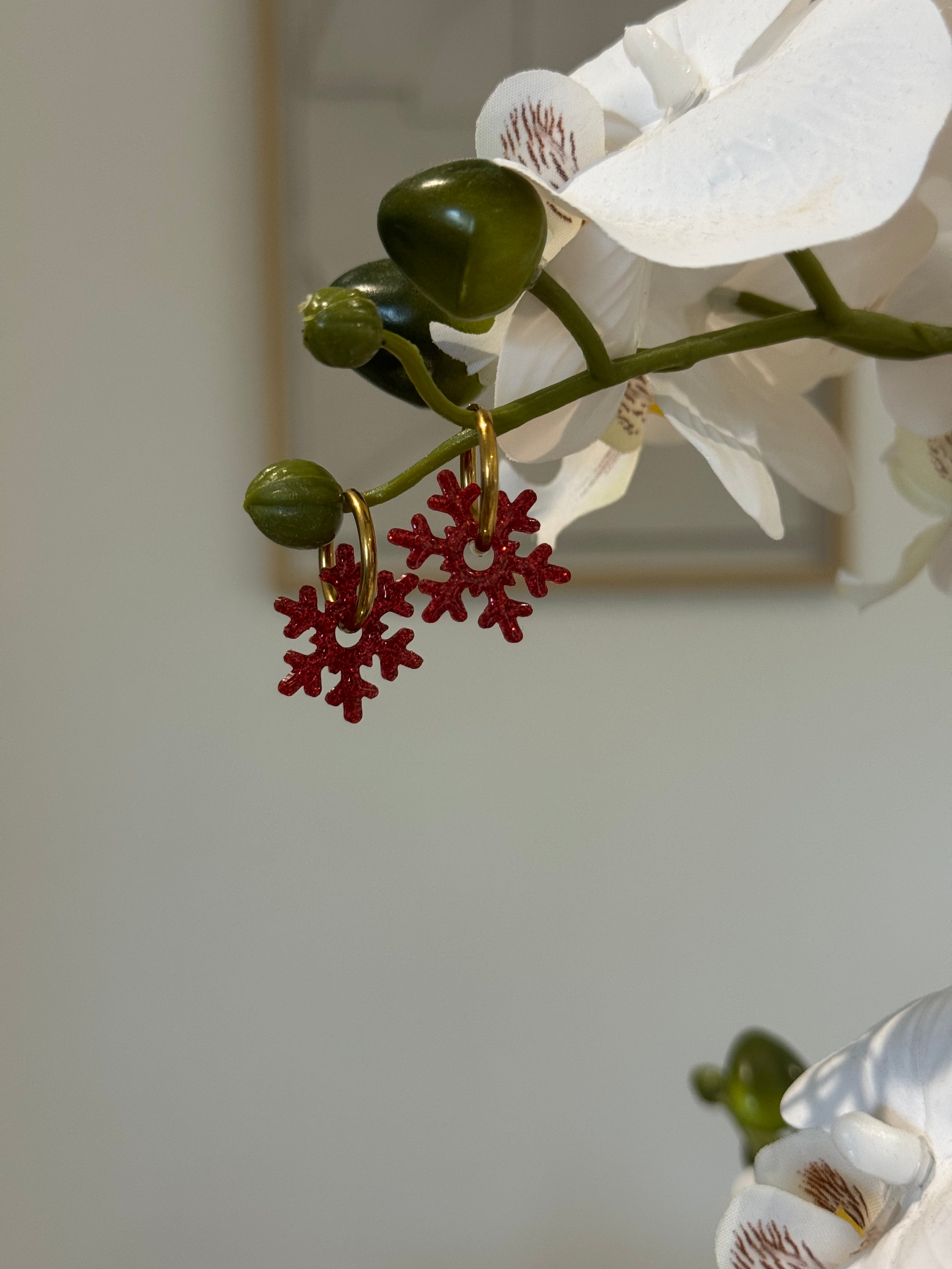 Flocon paillette rouge