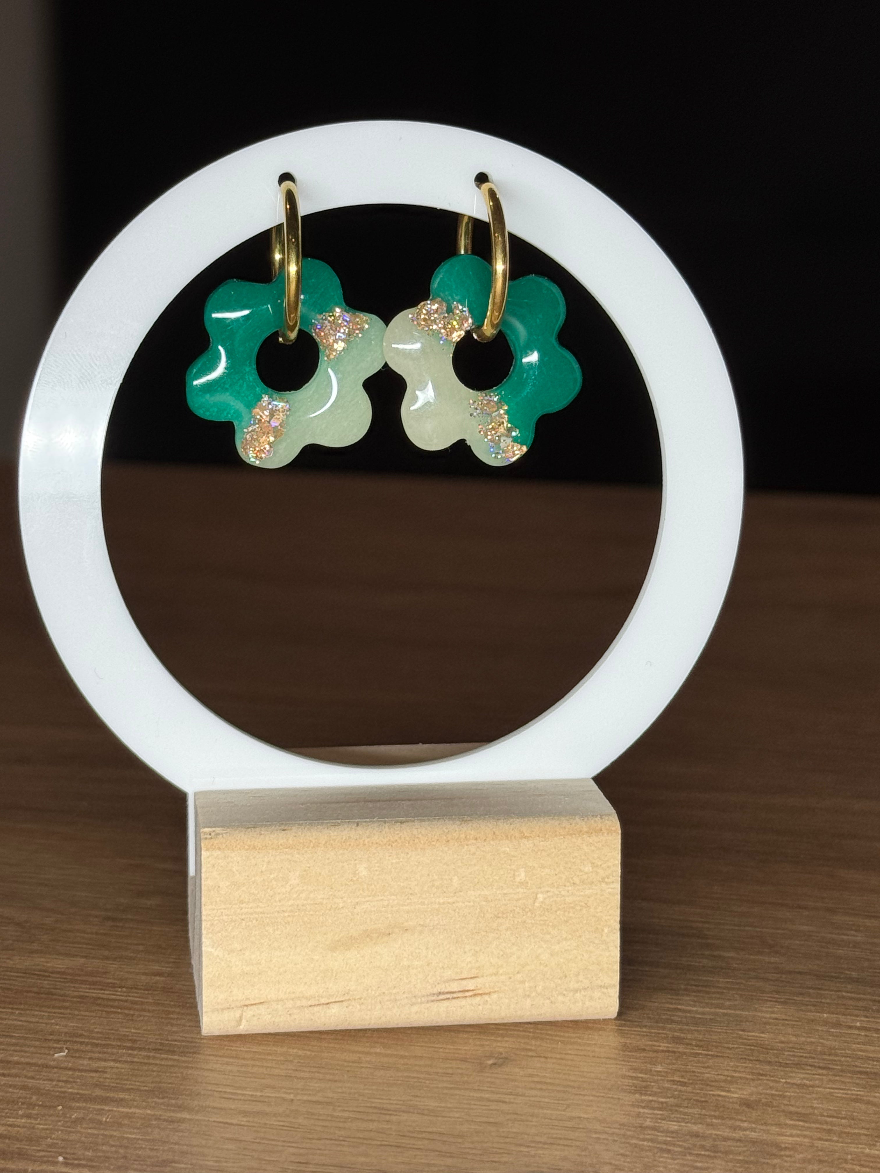 Flora dégradée verte et paillettes