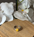 Bague argentée caramel