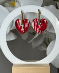 Gros coeur marbré rouge et blanc