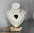 Collier coeur bordeaux