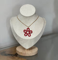 Collier fleur résine