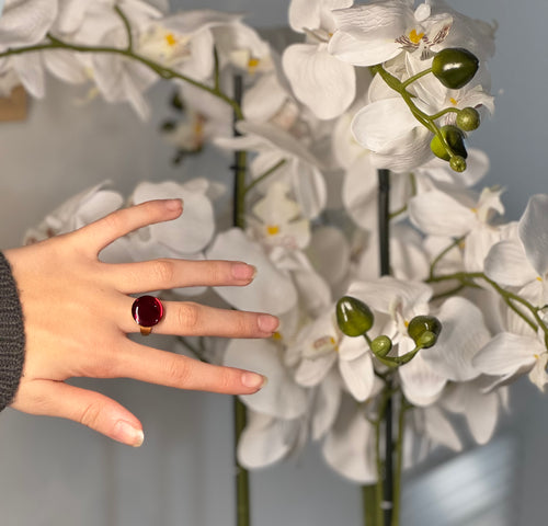 Bague couleur rubis