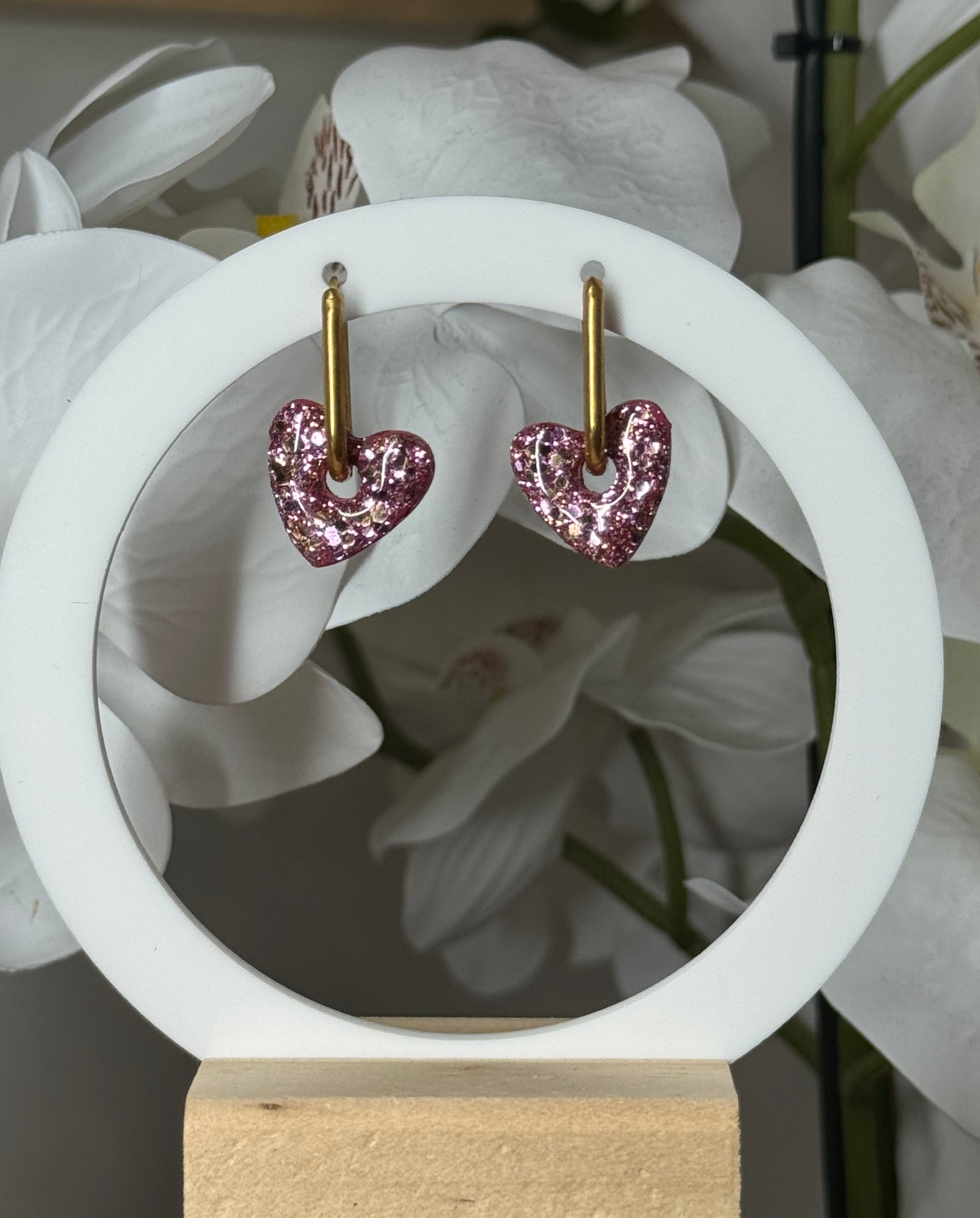 Petit coeur paillette rose