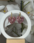 Gros coeur paillette rose