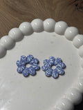 Marguerite mauve motif blanc